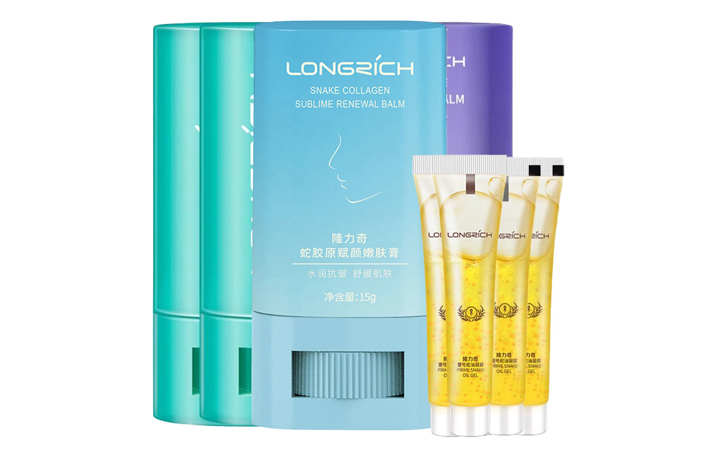 隆力奇 蛇胶原紧致护肤套装 保湿 六件套