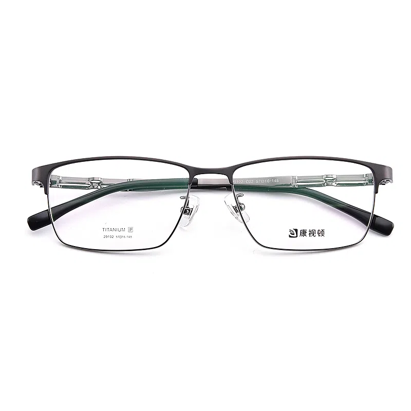 【联系客服可配度数】 康视顿 超轻大脸大框时尚商务 β钛纯钛 方形 光学镜架 男款 可选蔡司依视路明月凯米镜片