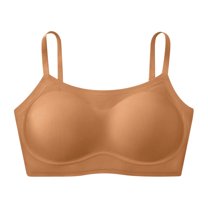 素肌良品 纯色背心式裸感无痕无钢圈软支撑文胸 女款
