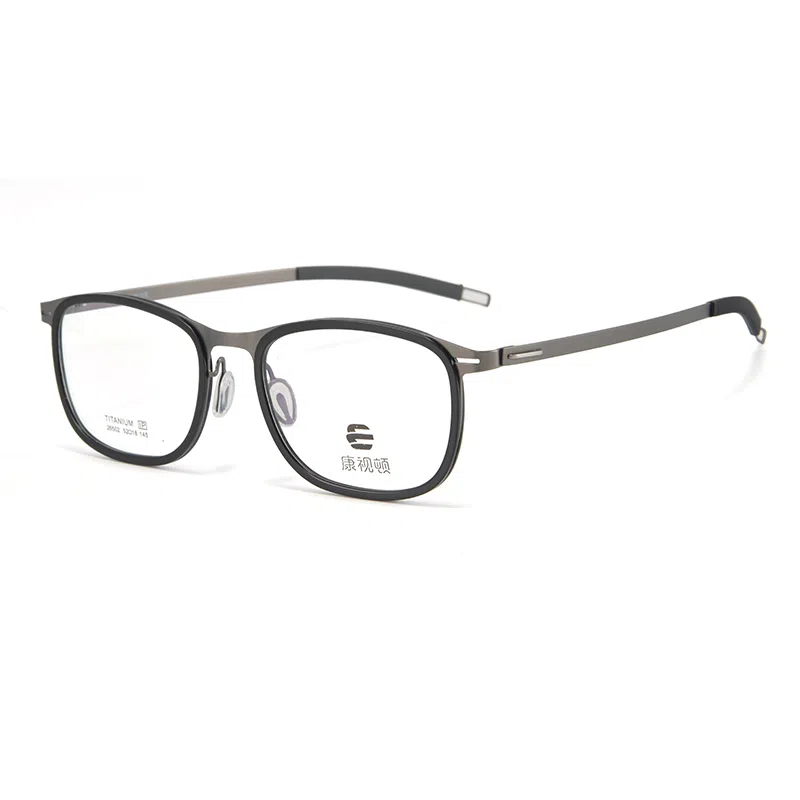 【联系客服可配度数】 康视顿 材框镜腿潮流近视镜框方形 注塑钛β钛 眉毛框/眉线框 光学镜架 男款