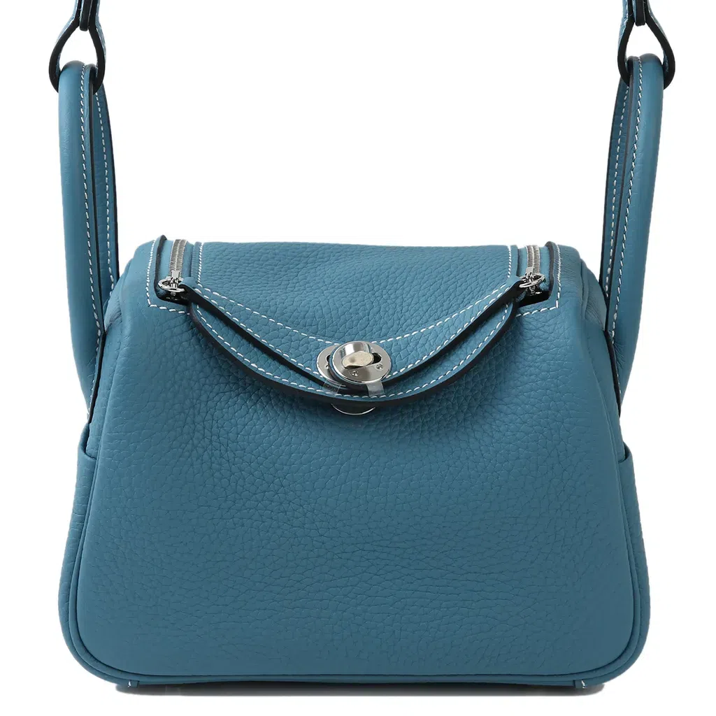 HERMES Lindy 19 Taurillon Clemence D2 NEW BLEU JEAN