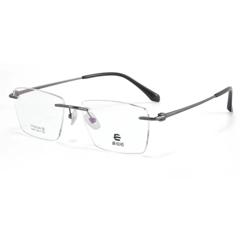 【联系客服可配度数】 康视顿 无框商务 钛 方形 光学镜架 男女同款情侣款
