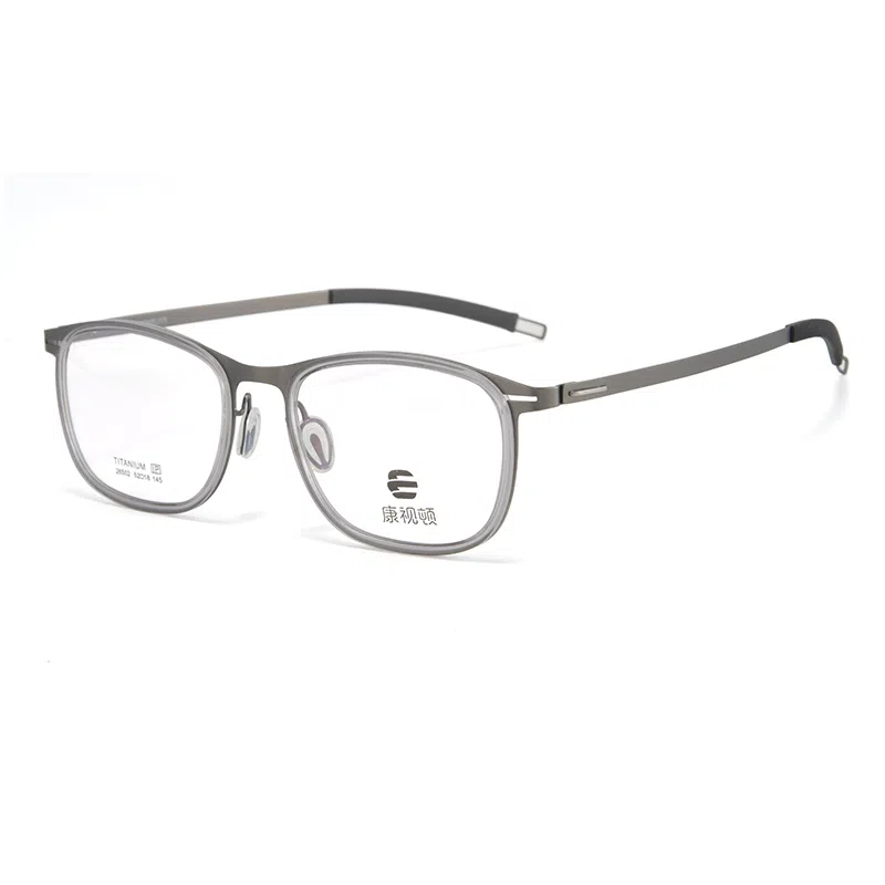 【联系客服可配度数】 康视顿 材框镜腿潮流近视镜框方形 注塑钛β钛 眉毛框/眉线框 光学镜架 男款