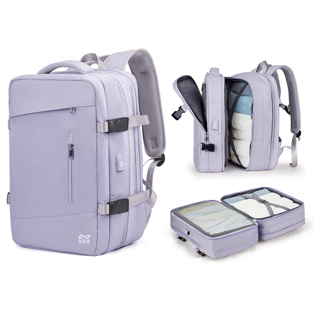 轻骑者 时尚休闲多功能短途旅游出差户外露营防泼水干湿分离可扩容 织物 旅行包电脑包书包背包双肩包 常规 男女同款情侣款 多色