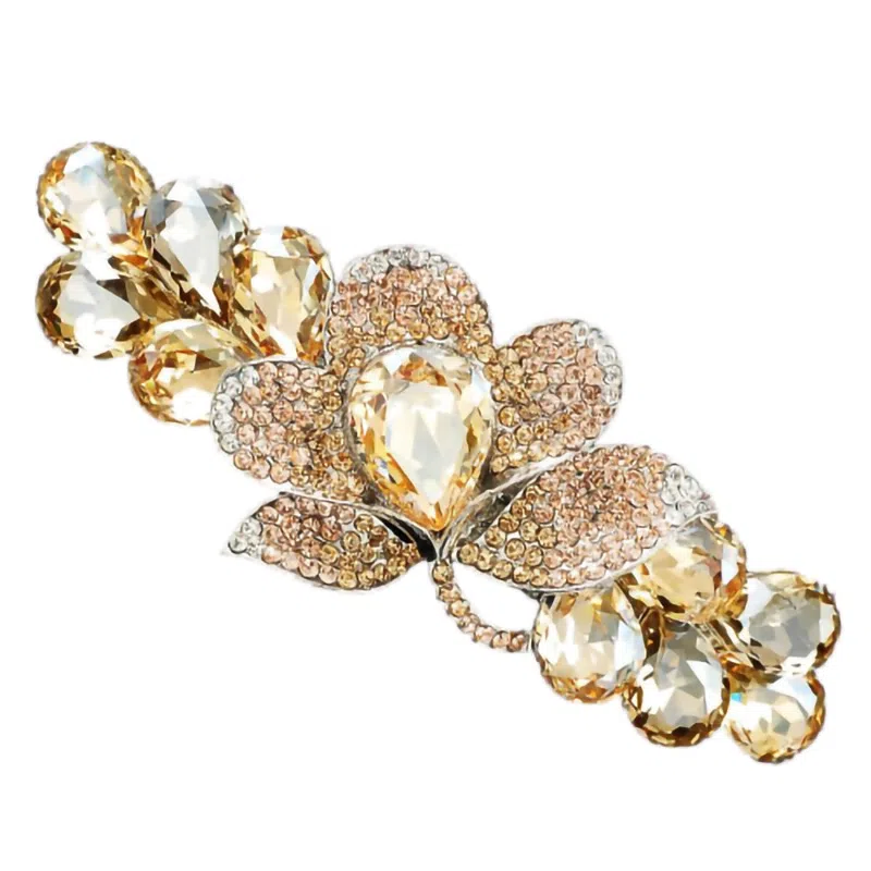 左欧 后脑勺盘发水晶高端头发抓夹 发夹 女款