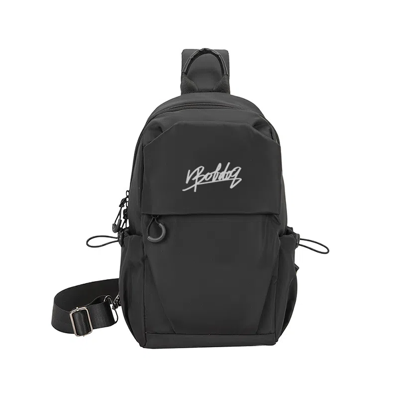 巴布豆 大容量个性时尚百搭实用斜挎单肩 防泼水耐磨材质 胸包 大号 男款 黑色/蓝色/纯黑/纯蓝