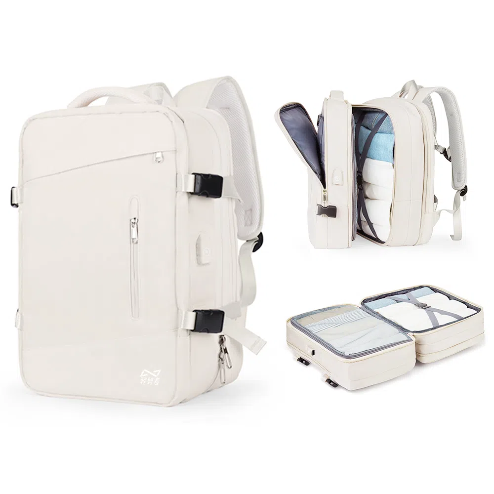 轻骑者 时尚休闲多功能短途旅游出差户外露营防泼水干湿分离可扩容 织物 旅行包电脑包书包背包双肩包 常规 男女同款情侣款 多色