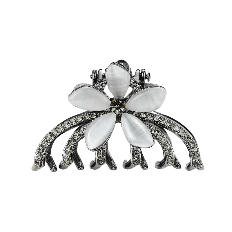 左欧 中号抓夹半扎发花朵后脑勺鲨鱼夹子顶夹 合金 发夹 女款