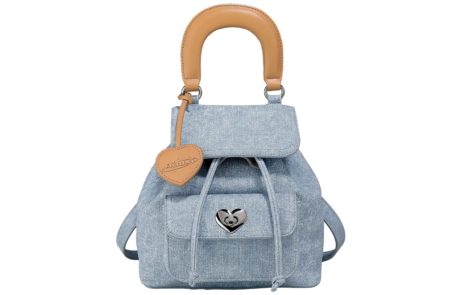 爱路喜 休闲少女短途出行旅行大容量 合成革 双肩包 常规 女款 牛仔蓝