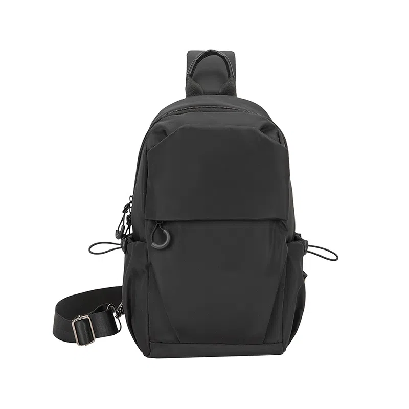 巴布豆 大容量个性时尚百搭实用斜挎单肩 防泼水耐磨材质 胸包 大号 男款 黑色/蓝色/纯黑/纯蓝