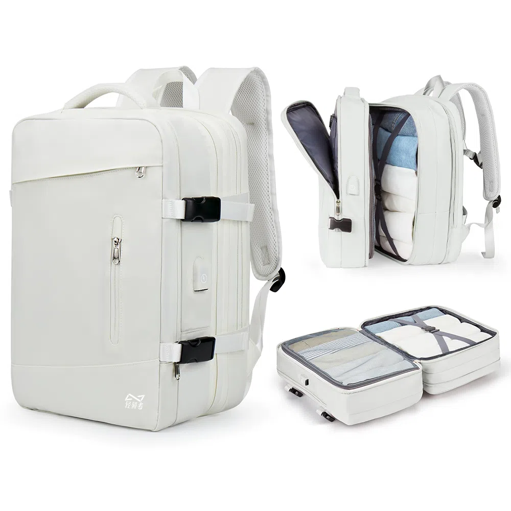 轻骑者 时尚休闲多功能短途旅游出差户外露营防泼水干湿分离可扩容 织物 旅行包电脑包书包背包双肩包 常规 男女同款情侣款 多色