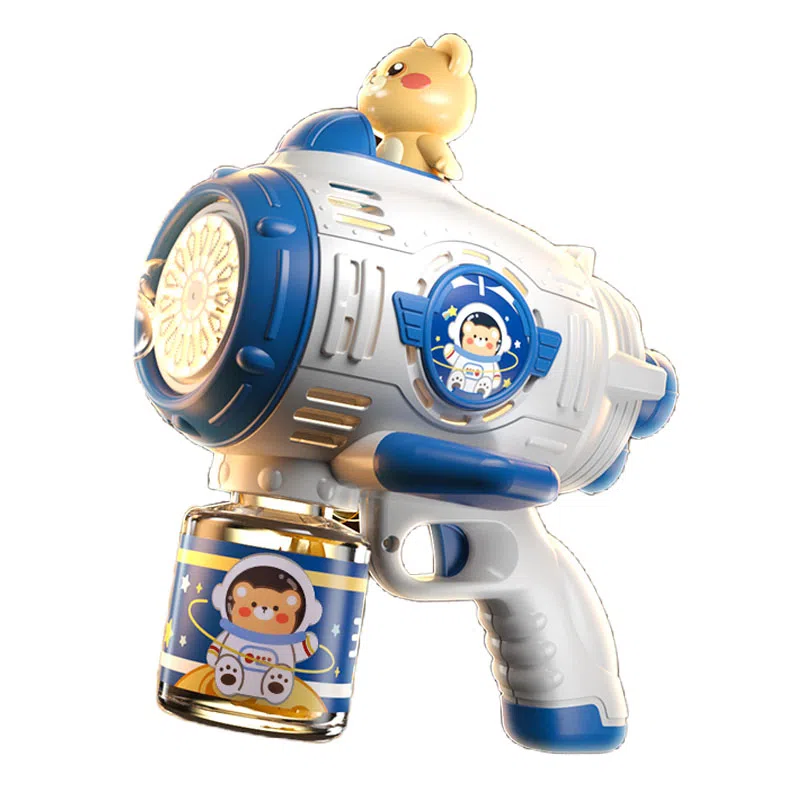 妙贝乐 小熊太空泡泡枪 全自动 防漏液 电动 泡泡机