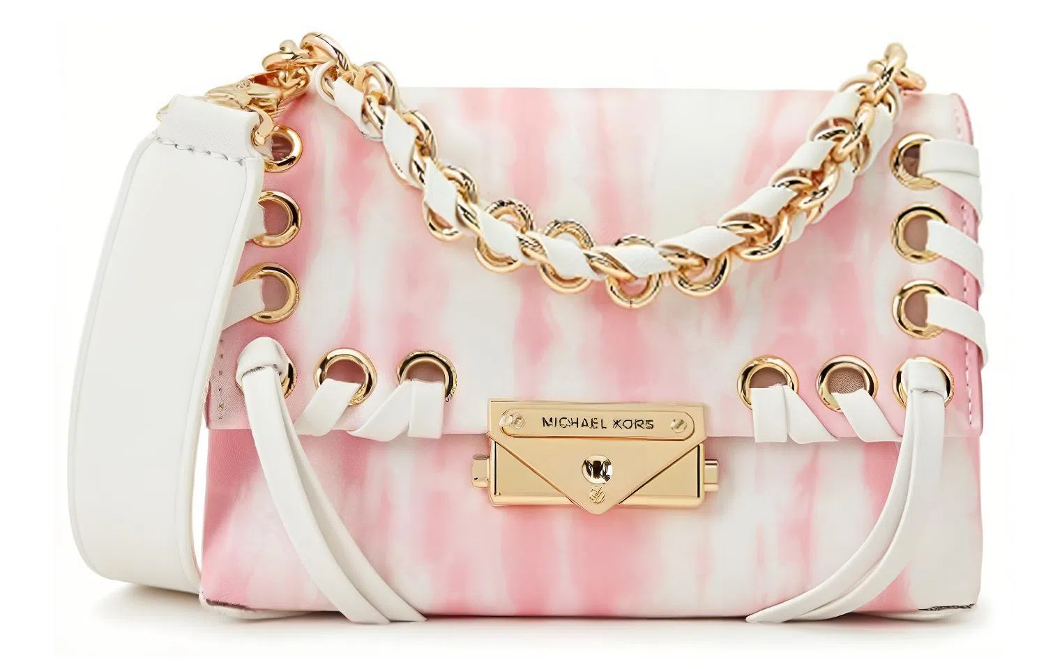 Michael Kors Cece Small Chain Shoulder Bag Pink White