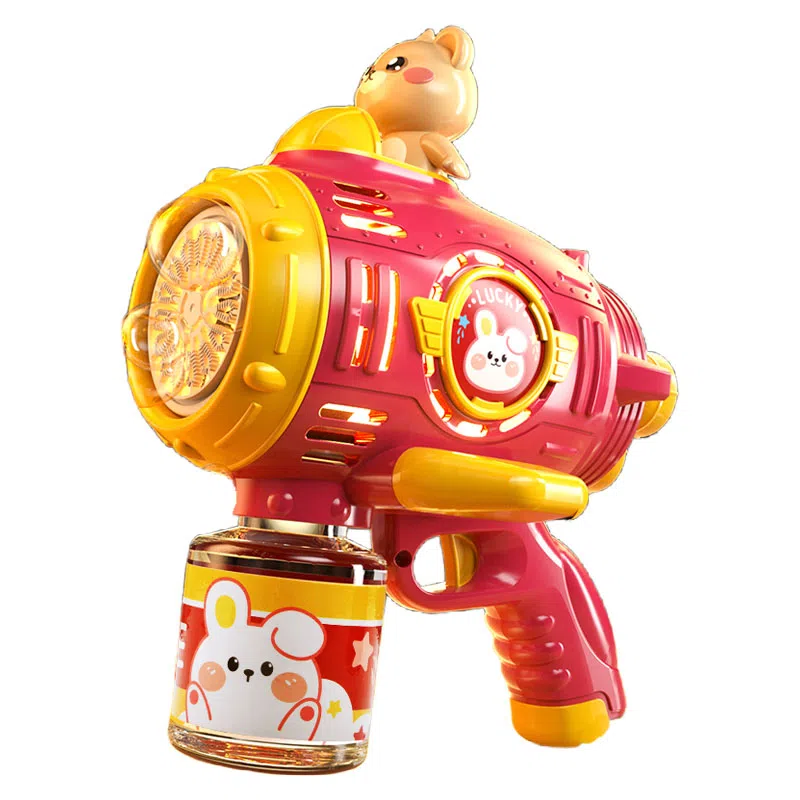 妙贝乐 小熊太空泡泡枪 全自动 防漏液 电动 泡泡机