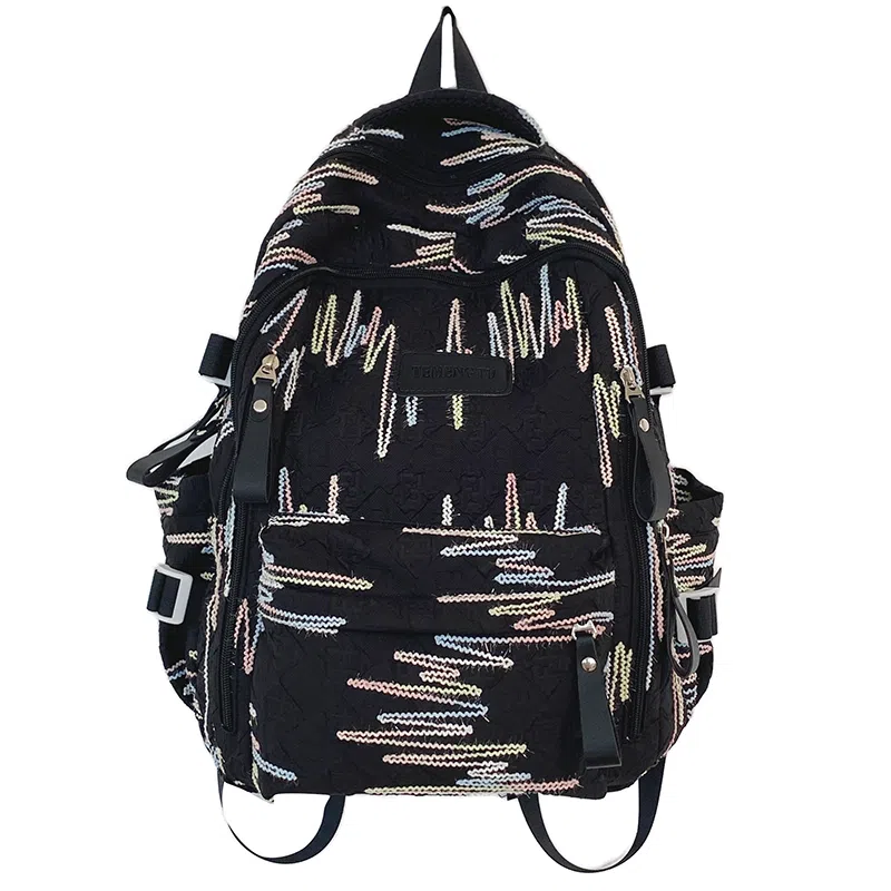 行途 大容量时尚双肩包休闲百搭尼龙男女背包高中生校园学生 多色