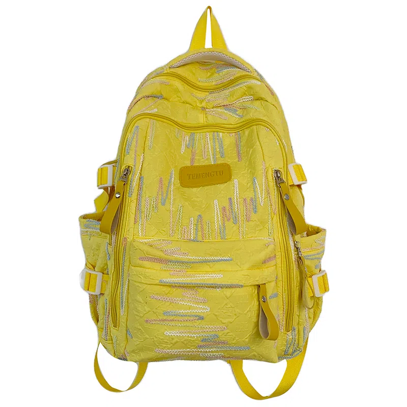 行途 大容量时尚双肩包休闲百搭尼龙男女背包高中生校园学生 多色