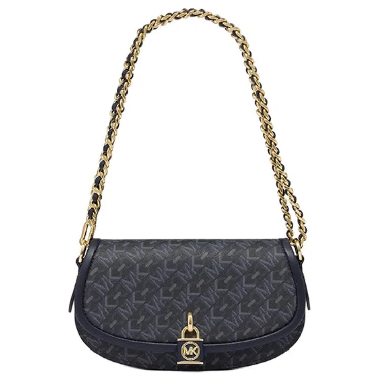 Michael Kors Mila Saddle Bag Navy
