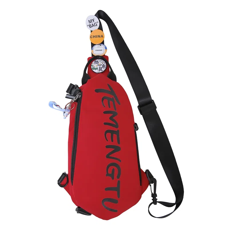 行途 情侣休闲 尼龙 胸包 常规 男女同款情侣款 黑色/白色/蓝色/红色