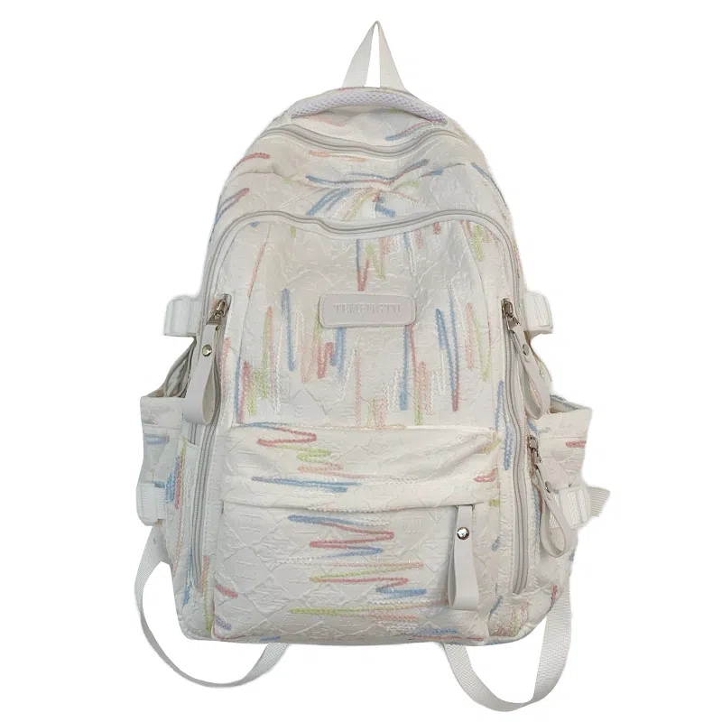 行途 大容量时尚双肩包休闲百搭尼龙男女背包高中生校园学生 多色