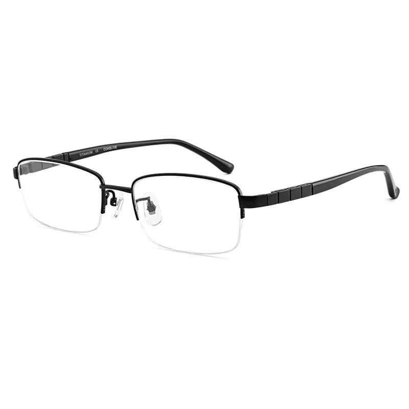 【联系客服可配度数】 康视顿 高品质商务半框近视大框 板材镜架纯钛β钛 方形 光学镜架 男女同款情侣款