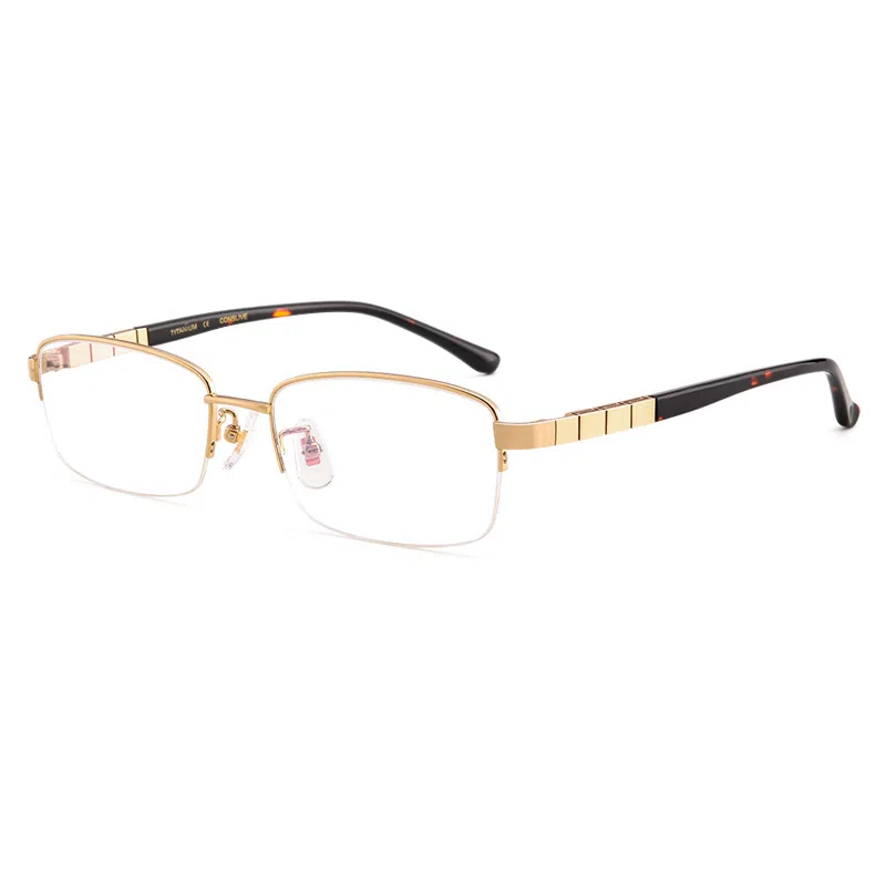 【联系客服可配度数】 康视顿 高品质商务半框近视大框 板材镜架纯钛β钛 方形 光学镜架 男女同款情侣款