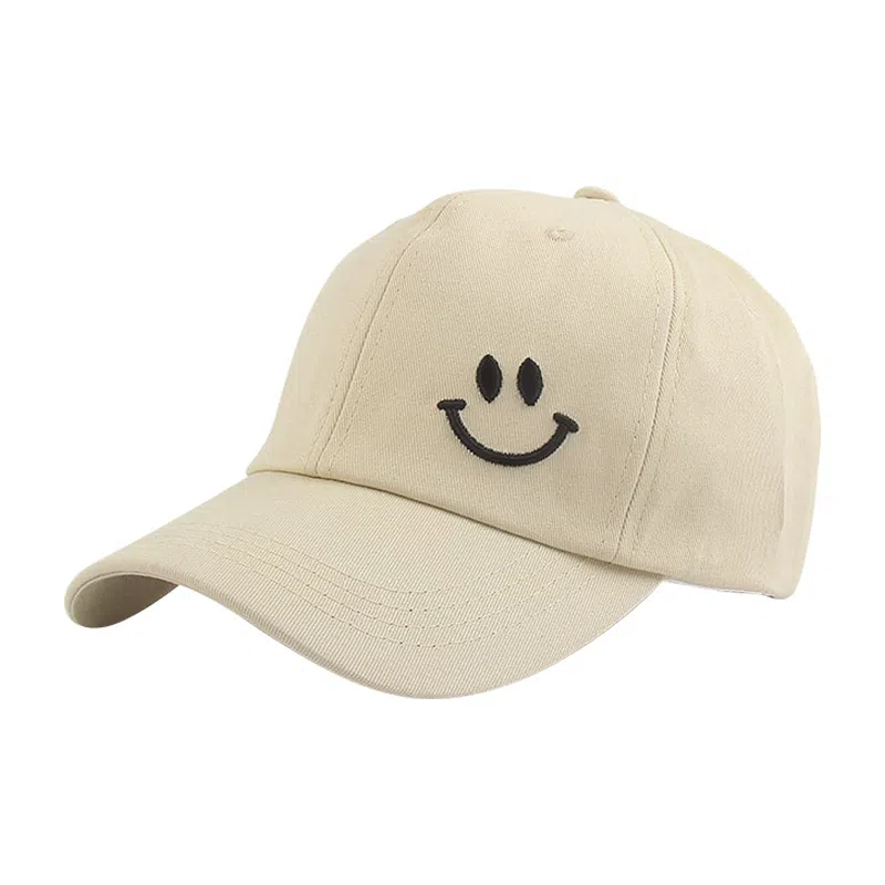 啄木鸟 可爱笑脸刺绣软顶棒球帽休闲百搭户外出游学生遮阳防晒帽 棉涤 鸭舌帽 男女同款情侣款