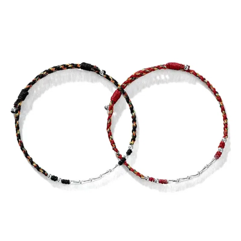 中兆珠宝 迷彩节节高升 考研考试上岸好运竹节新中式国潮风小众设计手工编织 合金 手链 男女同款情侣款