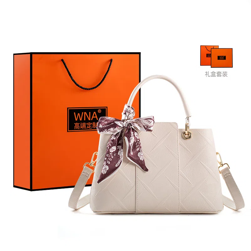 维尼奥 高级感通勤大容量百搭 合成革 单肩斜挎手提包 常规 女款 米白色