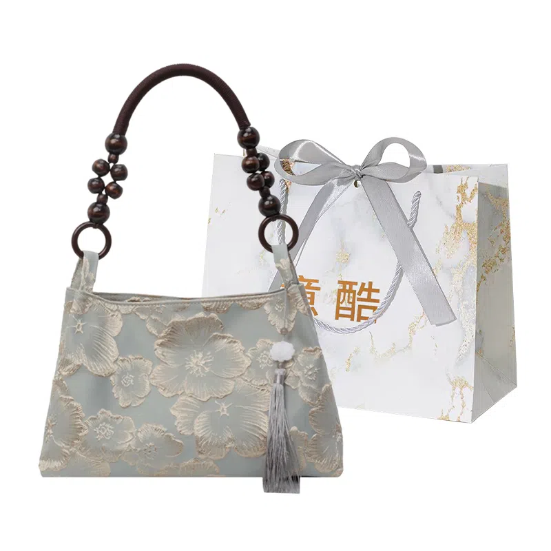 意酷 新中式大容量包包女士百搭腋下布包时尚女包手提包 布 单肩包 小号 女款