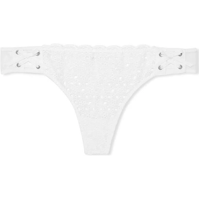 Victoria's Secret DREAM ANGELS Eyelet Lace-Up Thong Panty W 1