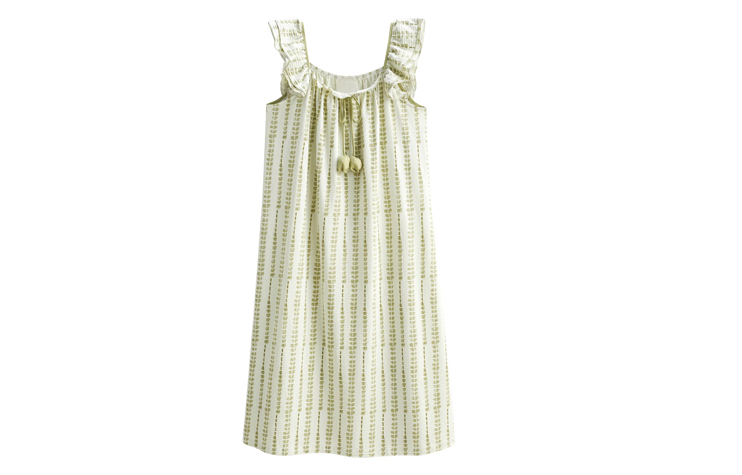 歌倩雅 凉感型亲肤舒适透气无袖睡裙 女款 绿色