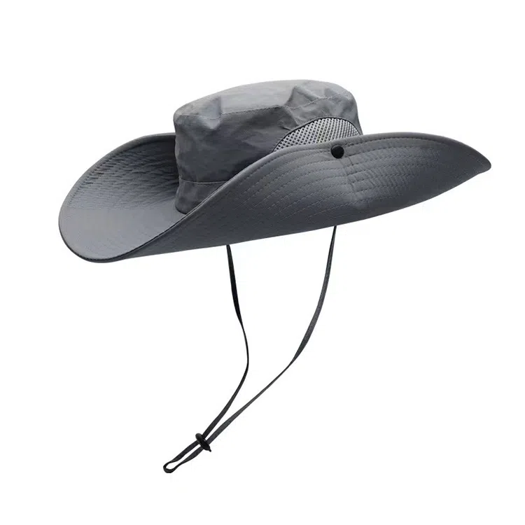 浪莎 户外登山遮阳防晒钓鱼超大帽檐透气网格可折叠太阳帽 涤纶 渔夫帽 男女同款情侣款