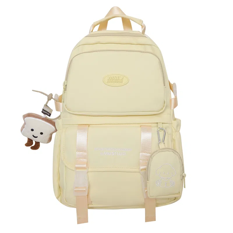 醇龙  尼龙男女通用多色风简约纯色双肩包大容量背包