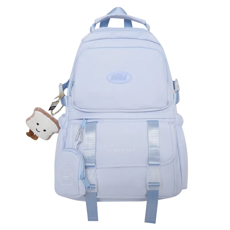 醇龙  尼龙男女通用多色风简约纯色双肩包大容量背包