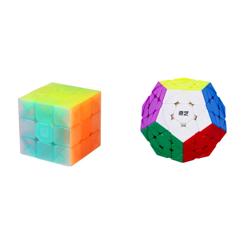 奇艺 三阶彩色五魔方 异形魔方 磁力魔方十二面体顺滑 比赛专用不规则魔方 益智 玩具
