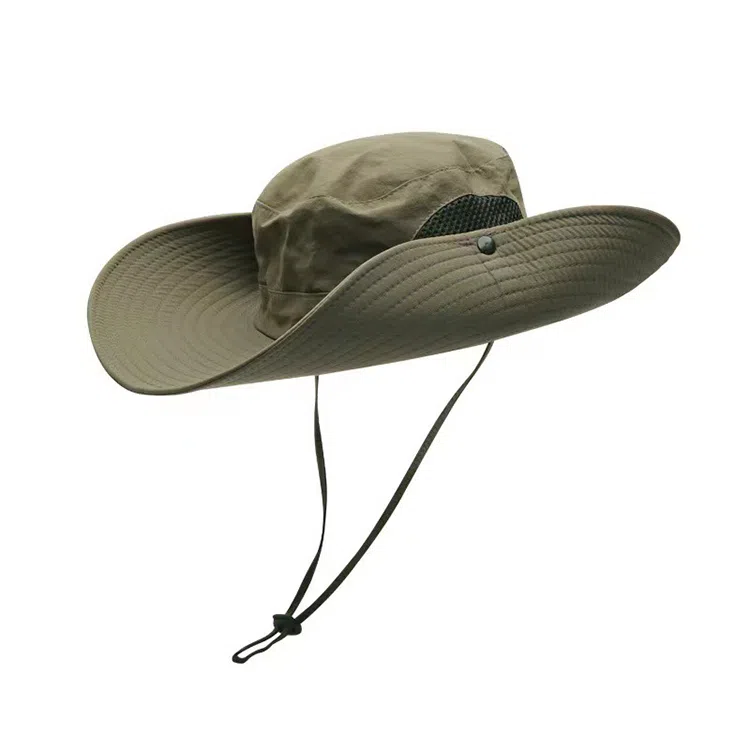 浪莎 户外登山遮阳防晒钓鱼超大帽檐透气网格可折叠太阳帽 涤纶 渔夫帽 男女同款情侣款