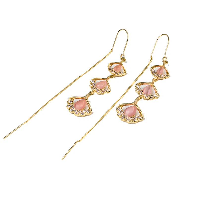 卡铂雅 金色宝石轻奢设计极简高级感港风气质轻奢 铜 耳环 女款