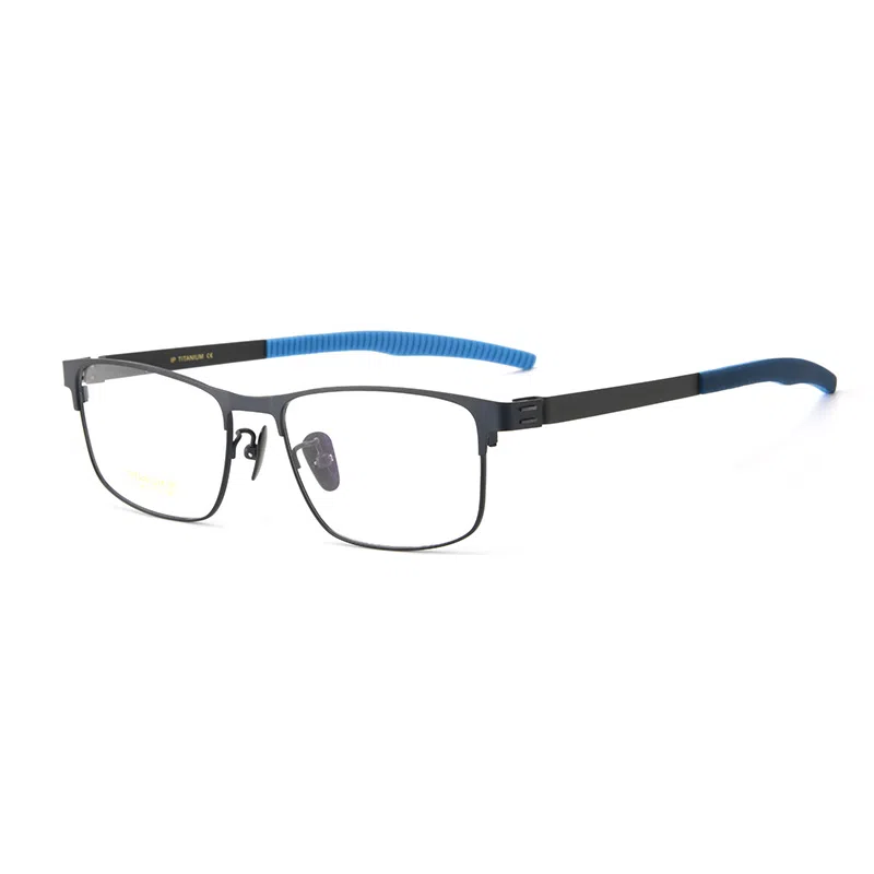 【联系客服可配度数】 康视顿 休闲近视可配镜片 钛β钛硅胶 方形 光学镜架 男款