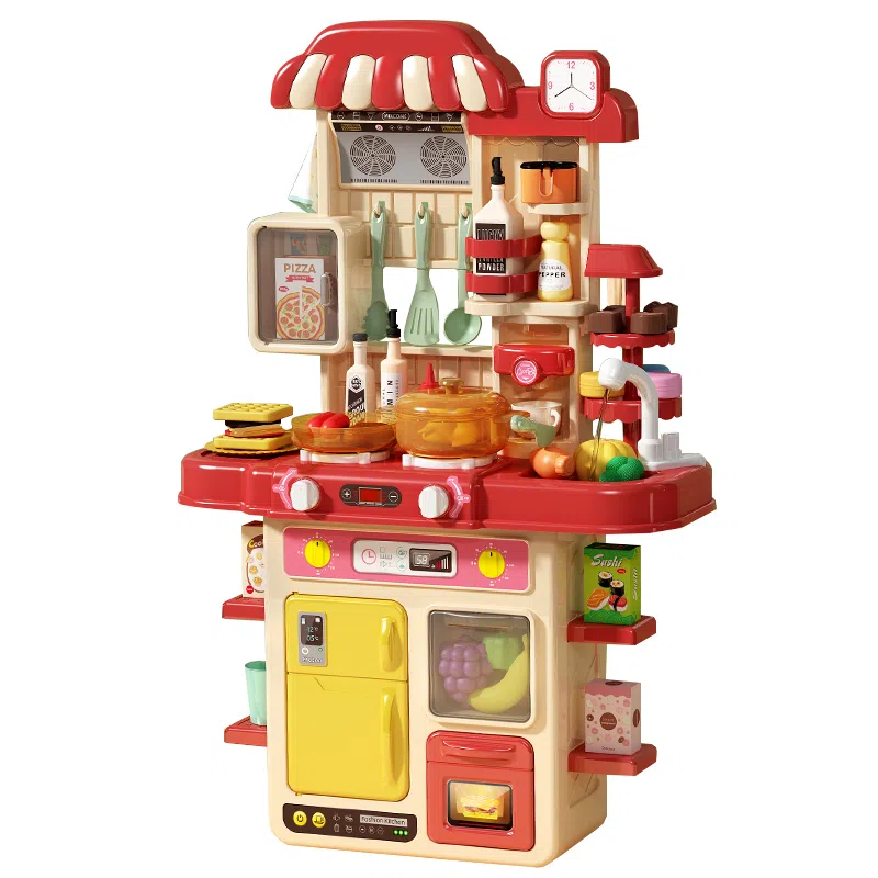 益米 儿童迷你厨房过家家 喷雾出水 带灯光音乐 仿真模拟做饭 智能玩具