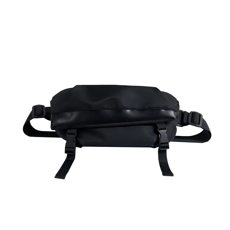 德力熊 百搭时尚运动 超纤 胸包 男女同款情侣款 黑白拼色/黑色