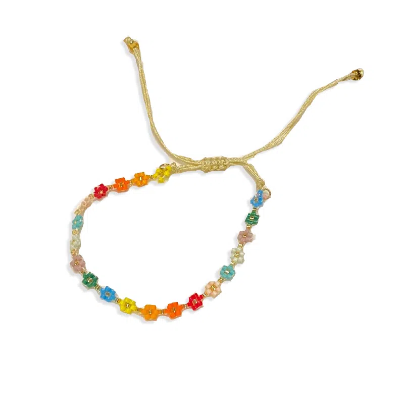 阡陌 多巴胺彩珠手绳 精致简约时尚百搭小众高级多巴胺可爱风小清晰穿搭 女友闺蜜礼盒 树脂 手链 女款