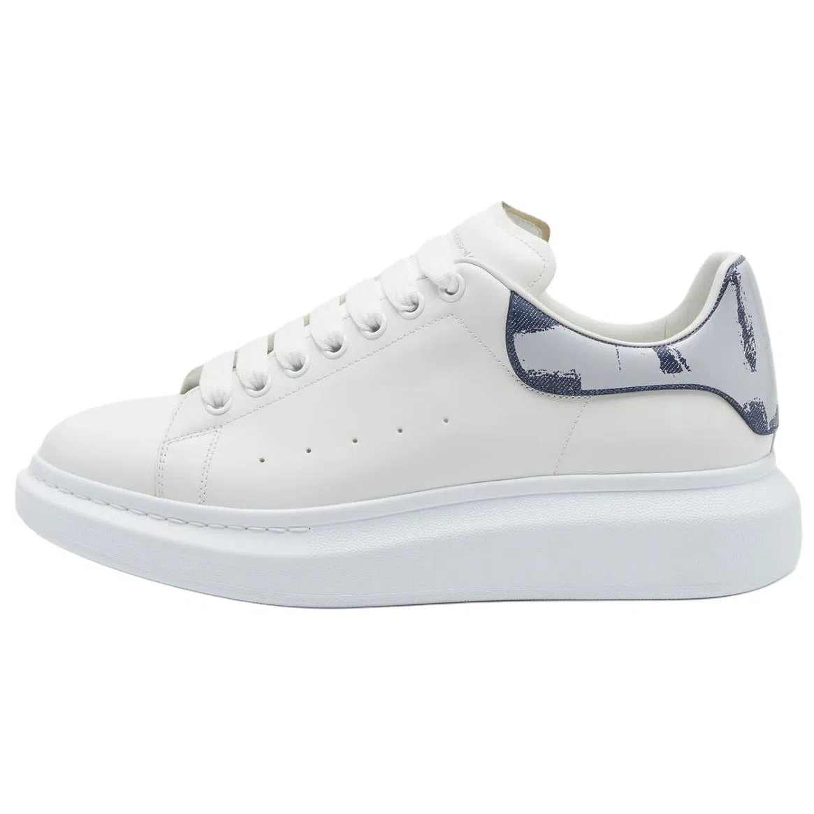 Alexander McQueen Round Toe Lace-Up Sneakers White