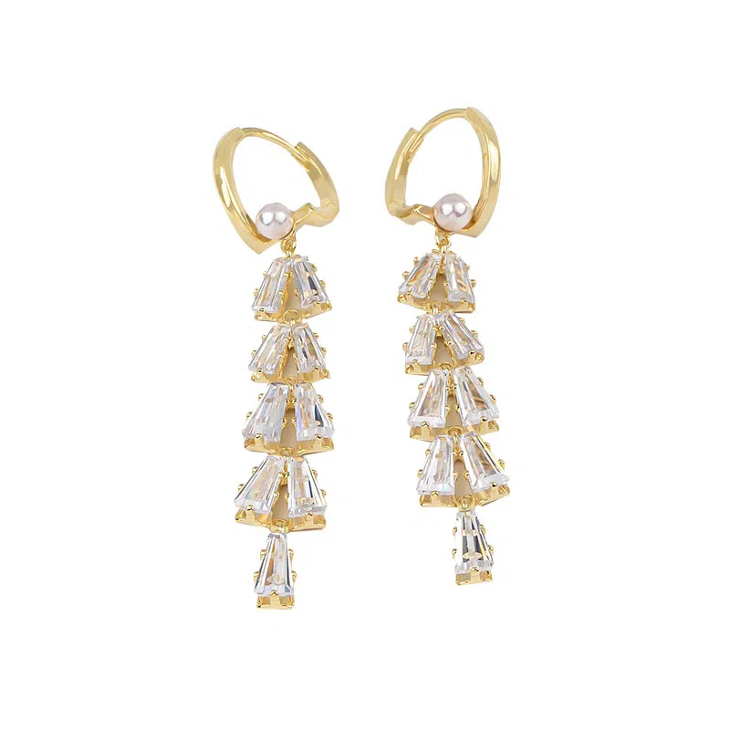 卡铂雅 时尚 潮流时尚潮流设计极简高级感港风气质复古 铜 珍珠 耳环 女款