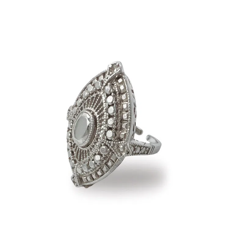 Qurioustone Rhombus 925 Silver Ring