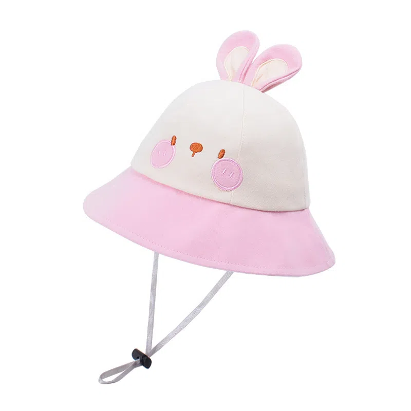 撞青春 宝宝防晒太阳大檐遮阳帽卡通可爱 棉 渔夫帽 儿童款