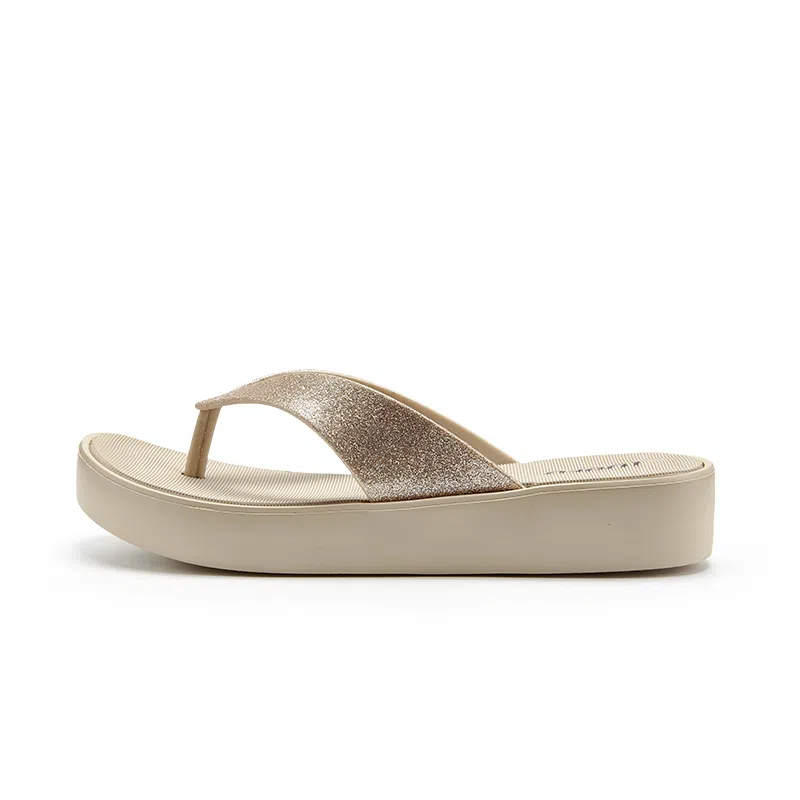 罗敷 厚底外出防滑简约时尚夹趾人字拖鞋 女款