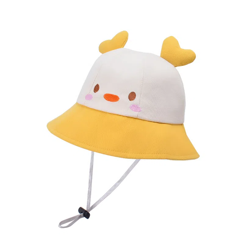 撞青春 宝宝防晒太阳大檐遮阳帽卡通可爱 棉 渔夫帽 儿童款