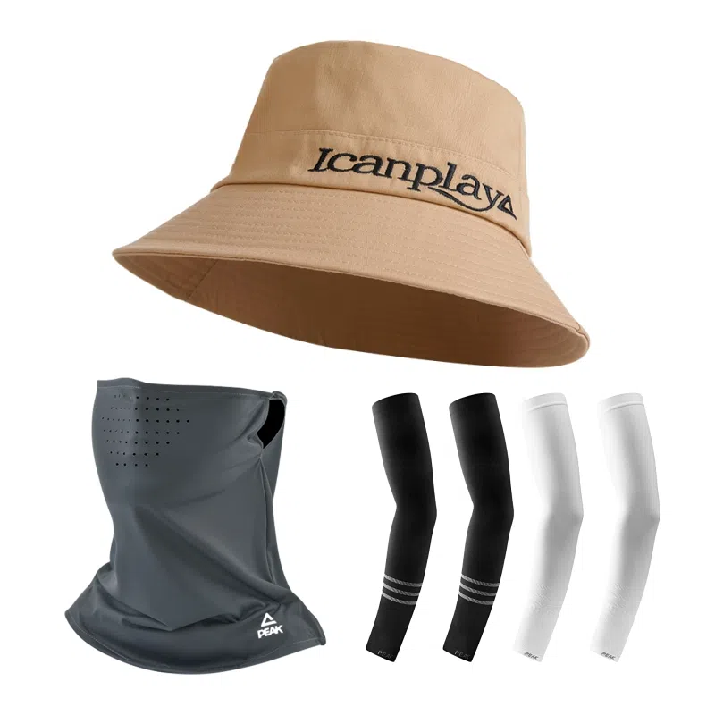 匹克 微标刺绣遮阳防晒可折叠 棉 渔夫帽 男女同款情侣款 驼色