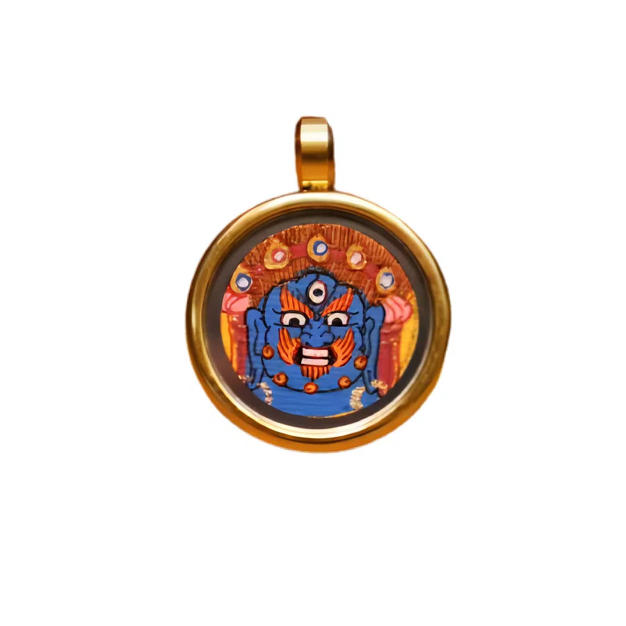 玉临门 国潮国风招财纳福黑财神唐卡热贡 合金 吊坠 男女同款情侣款