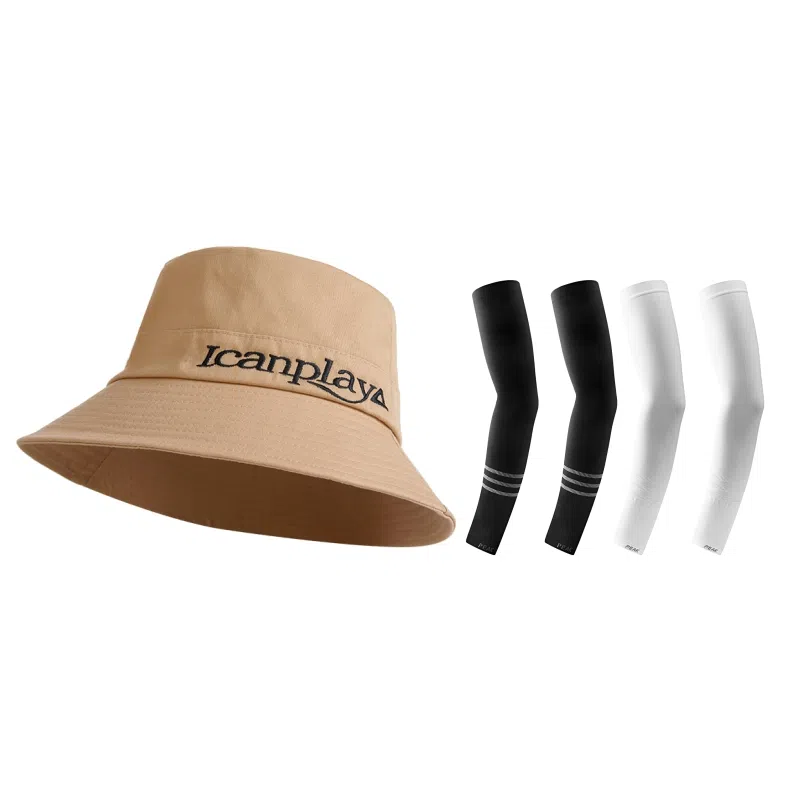 匹克 微标刺绣遮阳防晒可折叠 棉 渔夫帽 男女同款情侣款 驼色